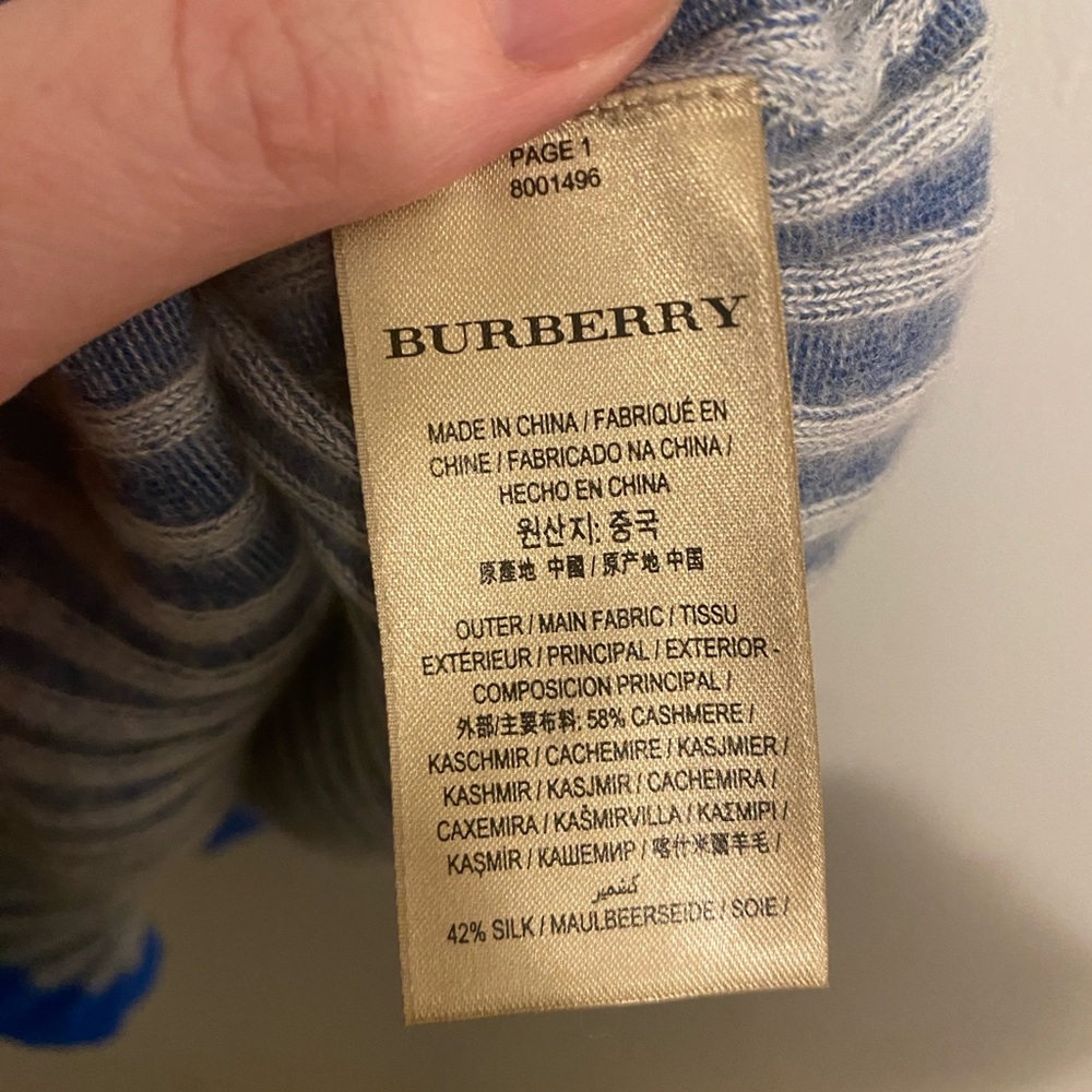 Burberry blue ribbed sleeveless turtleneck cashmere and silk sweater (size xxs) - Picture 11 of 11